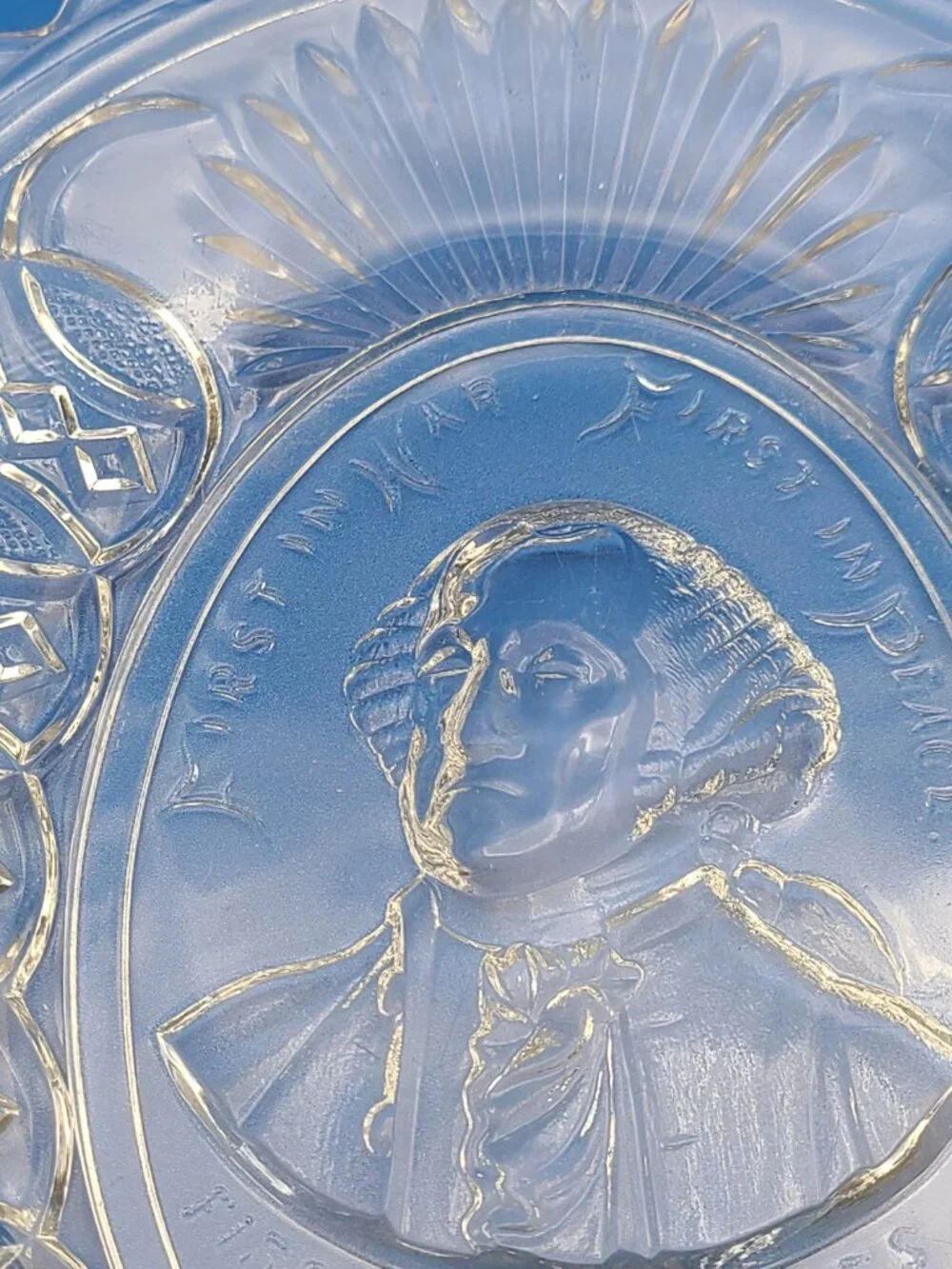 Antique EAPG Gillinder Centennial Bread Plate George Washington 12